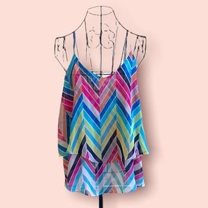 Miami ruffled spaghetti strap tank size L